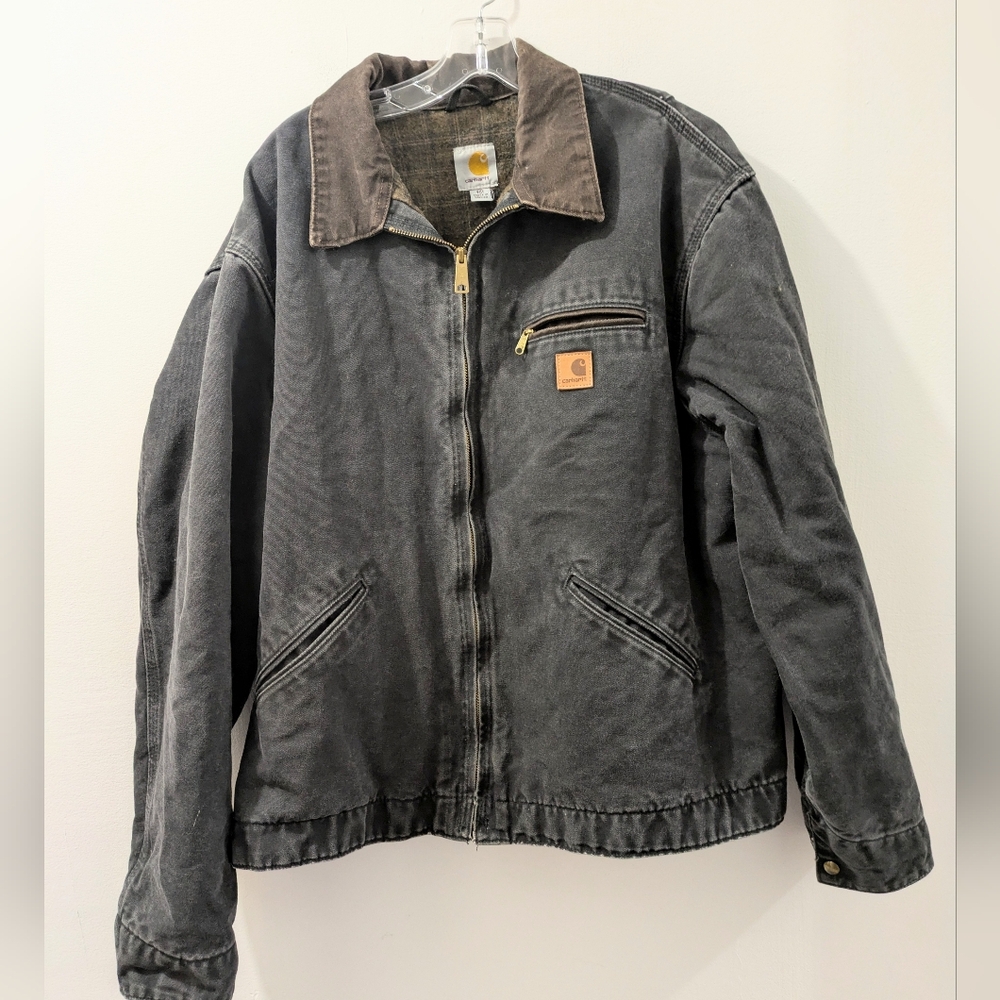 Vintage Carhartt Detroit Jacket J97 BLK Black Blanket Lined Mens 2XL Tall